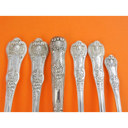 Georgian Silver Queens Pattern Canteen Cutlery London 1823 Eley Fearn