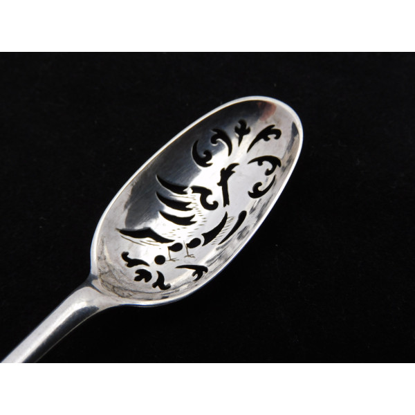 Georgian Silver mote spoon with phoenix