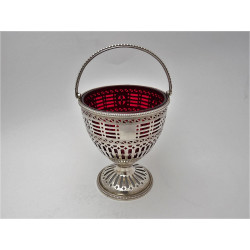 Georgian Silver sugar vase with ruby glass London 1780 Robert Hennell