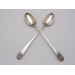 Georgian pair silver basting spoons London 1776 Thomas Chawner