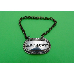 Georgian silver Anchovy sauce label