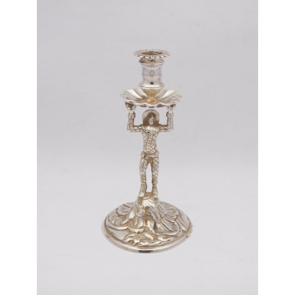Georgian silver Harlequin taperstick London 1754 John Cafe