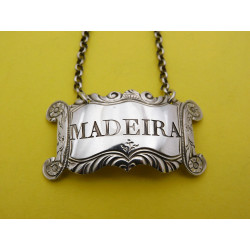 Georgian silver MAdeira wine label London 1775 Thomas Arnold
