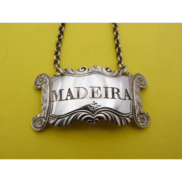 Georgian silver MAdeira wine label London 1775 Thomas Arnold