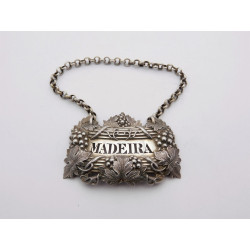 Georgian silver Madeira wine label bottle ticket by Emes Barnard