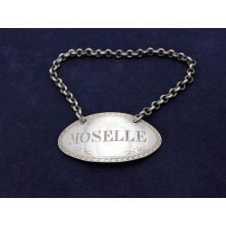 Georgian silver Moselle wine label London 1832 Reily Storer