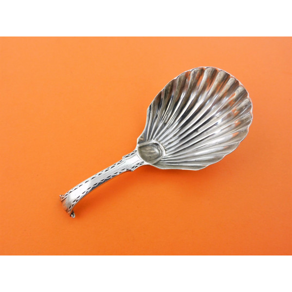 Georgian silver Onslow caddy spoons by George Smith III
