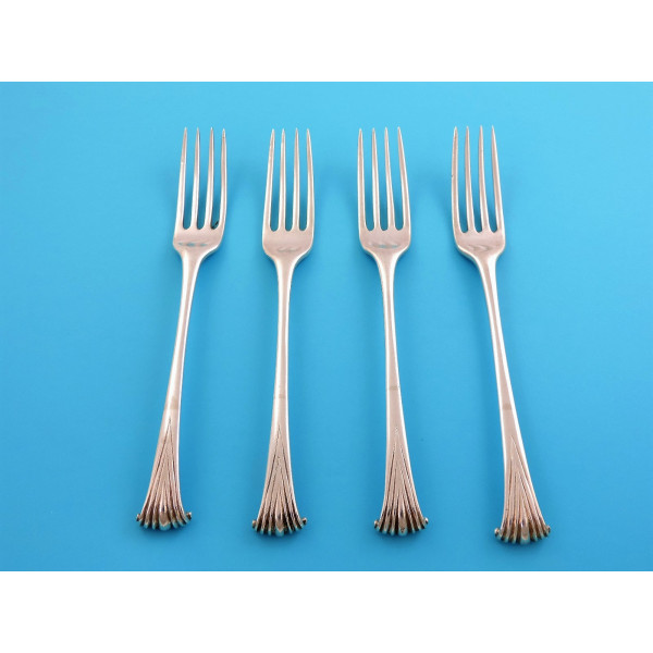 Georgian silver Onslow pattern table forks London 1775 John Lambe