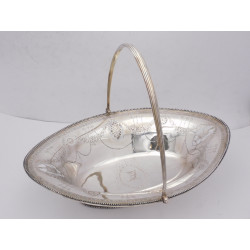 Georgian silver cake basket celebrating centagenarian