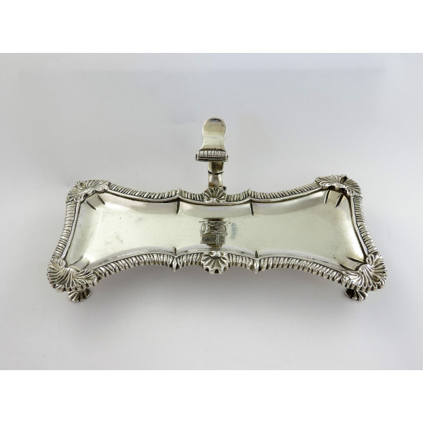 Georgian silver candle snuffer tray London 1765 by Hannam Carter