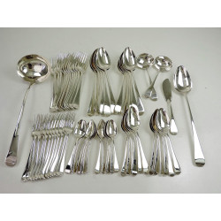 Georgian silver canteen of cutlery by Eley Fearn