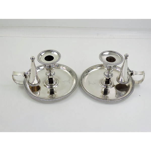 Georgian silver chambersticks london 1816 Edward Edwards