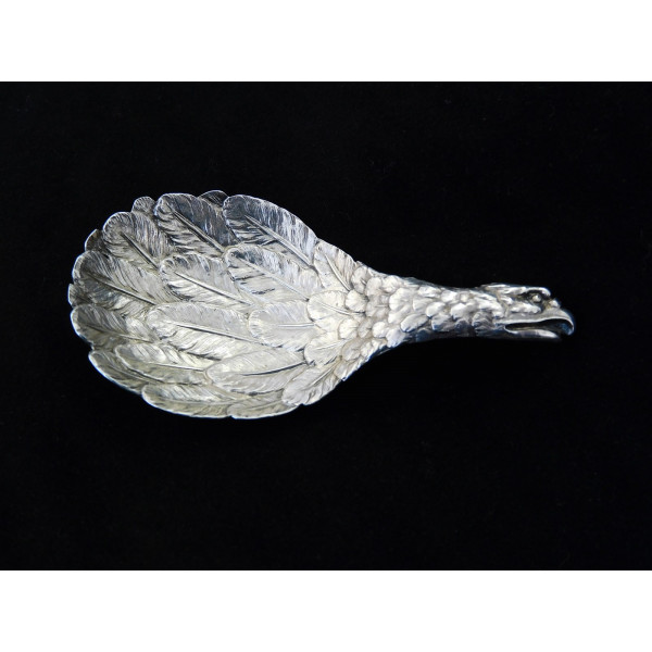 Georgian silver eagles wing caddy spoon Birmingham 1814 by Joseph Willmore