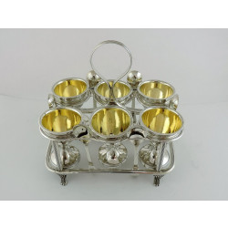 Georgian silver egg cruet stand by Batemans