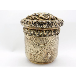 Georgian silver gilt canister by Reily Storer
