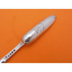 Georgian silver marrow scoop Diriget Deus