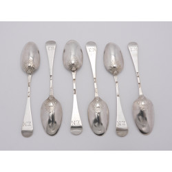 Georgian silver picture back teaspoons hearts of oak british