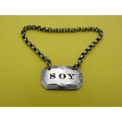 Georgian silver soy sauce label by george Knight
