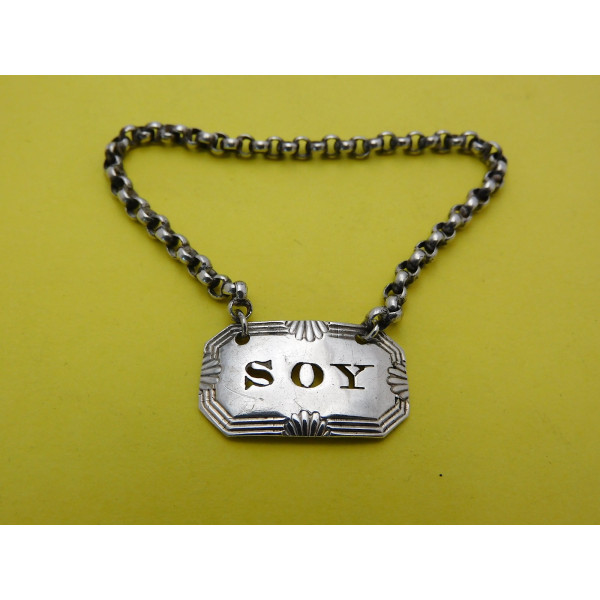 Georgian silver soy sauce label by george Knight