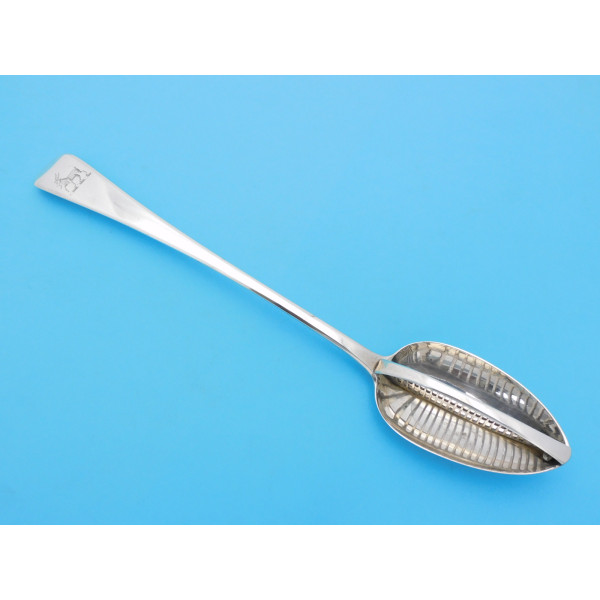 Georgian silver straining spoon London 1806 Crossley smith