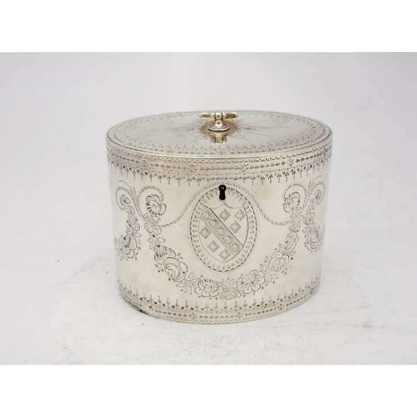 Georgian silver tea caddy london 1783 James Young