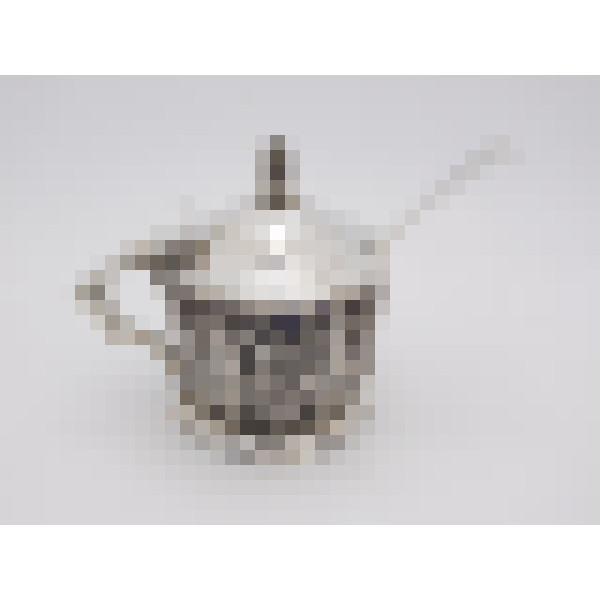 Gothic silver Mustard Pot and Spoon 1846
