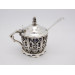 Gothic silver Mustard Pot and Spoon 1846