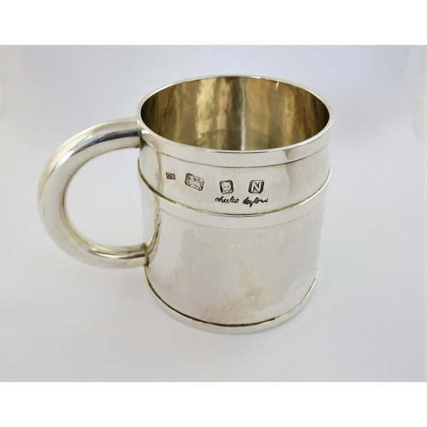 HAlf pint silver mug by Charles Boyton London 1948