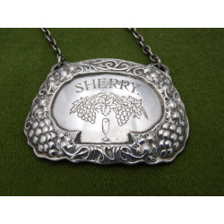 HG Murphy silver sherry wine label 1937