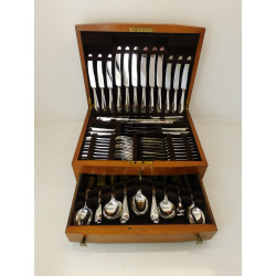 Hallmarked silver rattail canteen of cutlery by Cooper Brothers