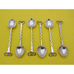Hand made silver coffee spoons by Frederick Smythe Greenwood