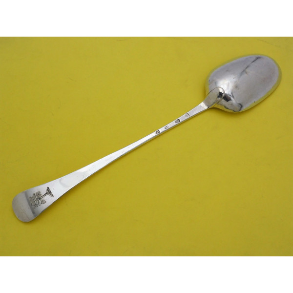 Hanoverian silver basting spoon London 1733 by Edward Bennett