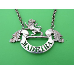 Heraldic silver Madeira wine label