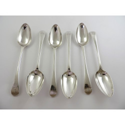 Heseter Bateman set 6 Georgian silver table spoons 1787