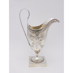 Hester Bateman silver cream jug 1788 bright cut