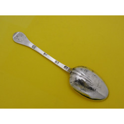 Honiton Silver laceback trefid spoon by Richard Sweet