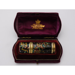 Hunt Roskell silver enamel scent bottle vinaigrette