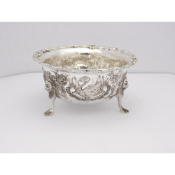 Irish Silver Bowl with chased animals Dublin Alwright Marshall