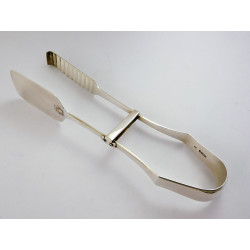 Irish silver asparagus serving tongs Dublin 1824 William Cummins