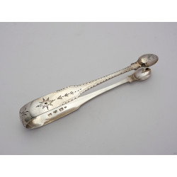 Irish sterling silver Limerick sugar tongs by John Purcell