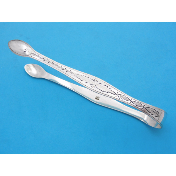 Jersey silver sugar tongs by George Hamon