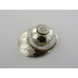 Jockey cap silver tea caddy spoon 1888 Hilliard Thomason