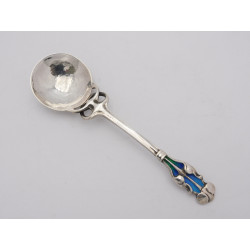 Kate Harris Hutton silver enamel art nouveau spoon