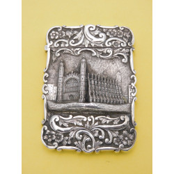 Kings College Chapel silver card case 1854 Alfred Taylor