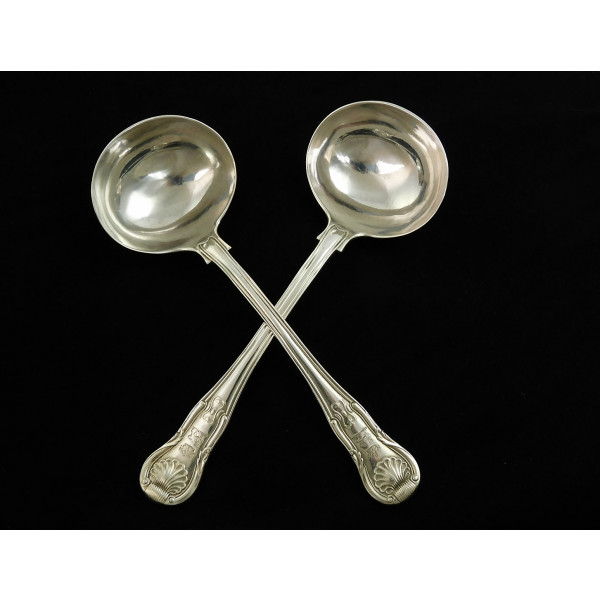 Kings Hourglass sauce ladles London 1839 by GR Collis