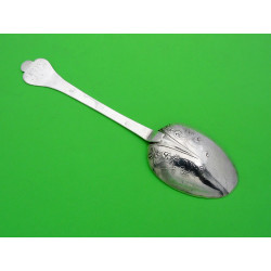 Laceback silver trefid spoon Barnsatple by John Peard