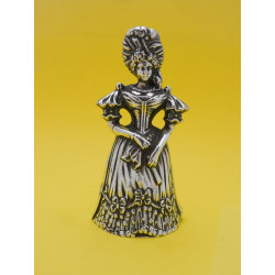 Lady in Crinoline cast silver bell