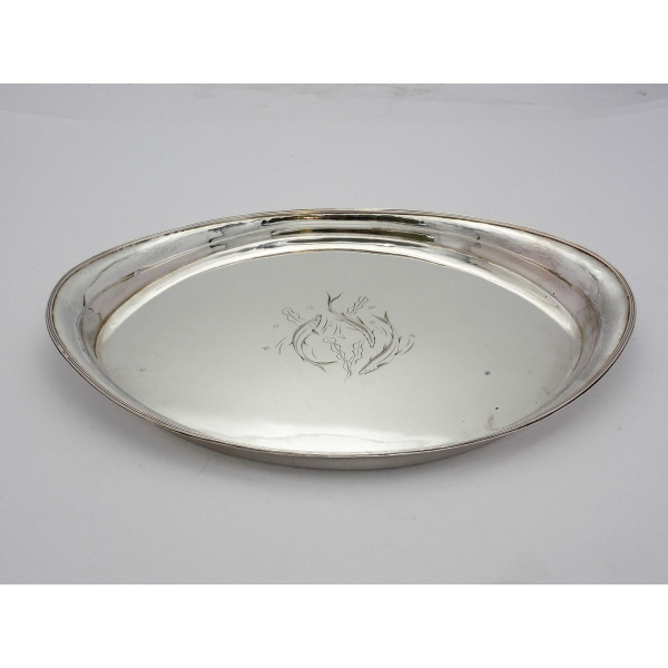 Leslie Durbin silver tray 1949 three fish