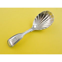 Mary Chawner and George Adams Silver caddy spoon Fiddle thread Shell