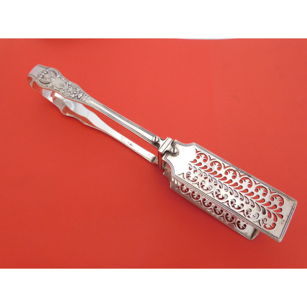 Mary Chawner silver asparagus tongs Queens pattern